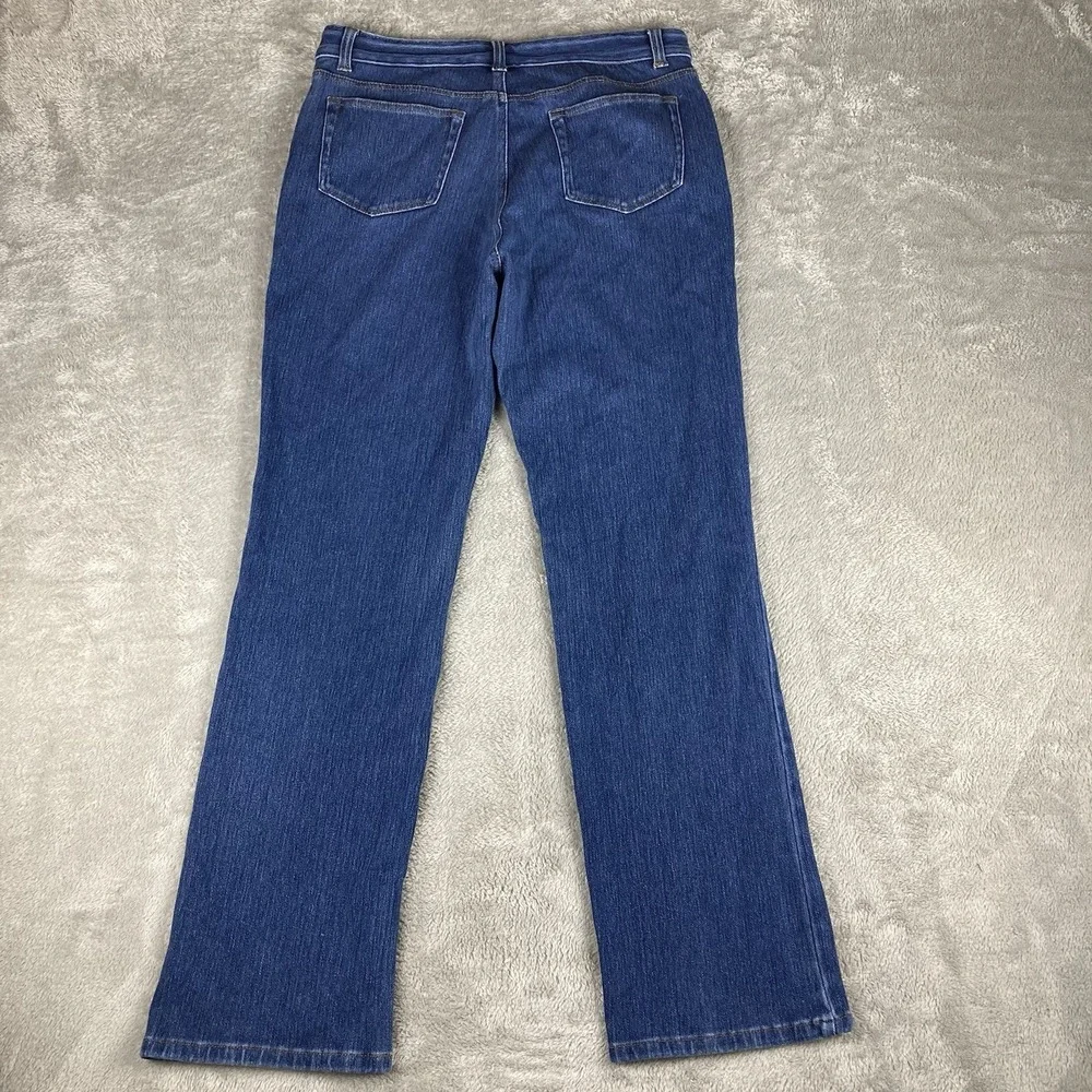 L.L. Bean Classic Fit Denim Bootcut Blue Jeans Women Size 10 Pockets Stretch - Picture 2 of 12